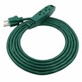 Prime Outdoor Extension Cord, 16/3 AWG Cable, 9 ft L, 13 A, 125 V, Green EC895609